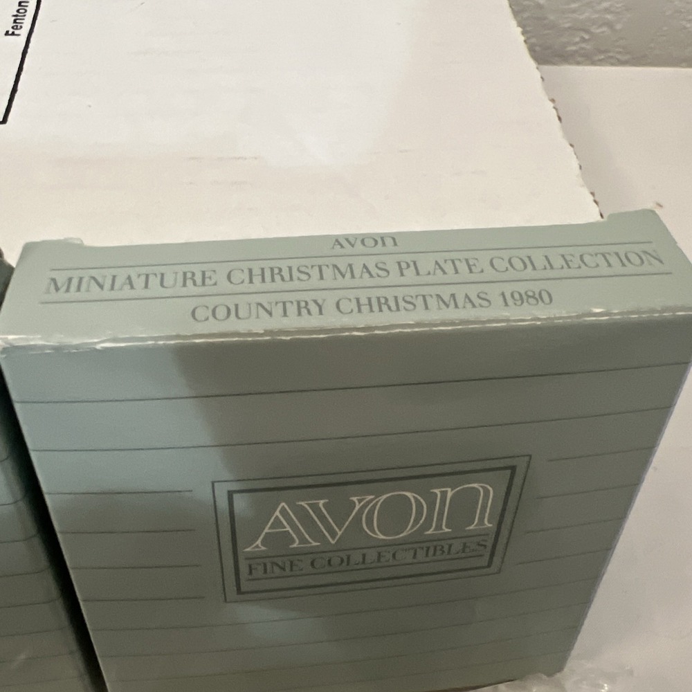 1989‎ Avon Christmas Mini Plate Ornaments Box Lot Of 3 1978, 1970, 1980 Vintage - Picture 6 of 8